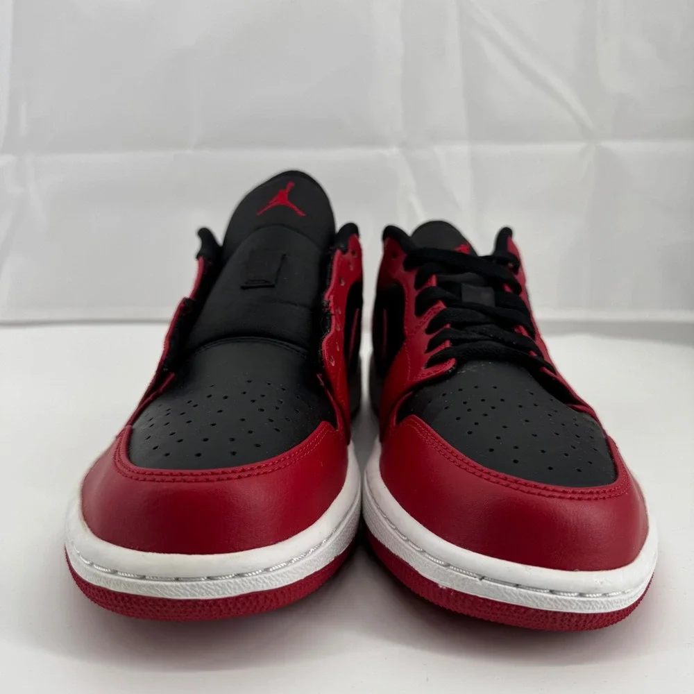 Jordan Air Jordan 1 Low Mens 9.5 Red‎ Black 553558-606 Gym Red Toe Sneaker